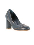 panel chunky heel pumps