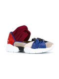 panel tied strap sneakers 