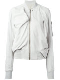 zip leather bomber jacket
