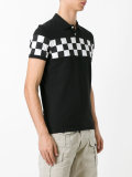 checkerboard panel polo shirt