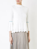 bell sleeve ribbed jumper
