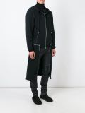 长款拉链套帽外套