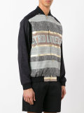 printed panel bomber jacket