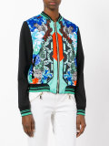 contrast sleeve bomber jacket