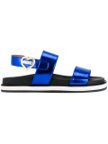 metallic flat sandals