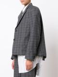 plaid single breasted oversized jacket