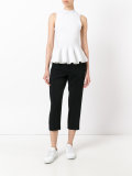 flap pocket cropped trousers