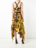 printed ruffled dress