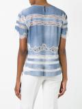 lace detailing denim T-shirt