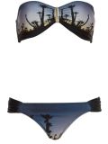 printed bandeau bikini set
