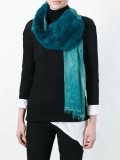 fur panel raw edge scarf