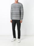 intarsia crew neck jumper