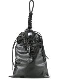 crocodile skin effect drawstring tote