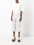rose print wrap trousers