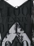 printed lace detail T-shirt