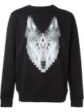 geometric wolf print sweatshirt
