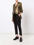 belted fold trousers
