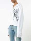 SOS print zipped hoodie