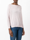 knitted slit-hem sweater