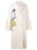 parrot applique trench coat 