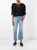 embroidered crochet fringed blouse