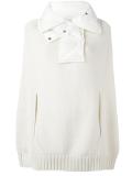 padded collar knitted cape