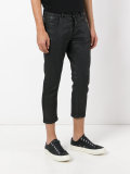waxed cropped jeans