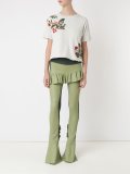 leather flared trousers