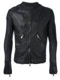 zipped leather jacket