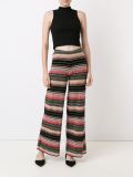 stripped wide leg knit trousers