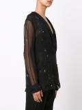 shawl lapel sheer blazer