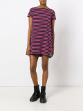striped A-line dress