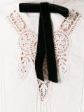lace neckline bib blouse