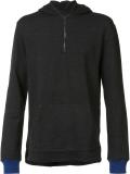 contrast cuff zipped hoodie