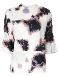 printed three-quarter sleeve blouse 