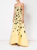sequinned flowers strapless gown