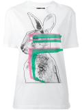 glitch bunny print T-shirt