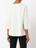 cropped sleeve sweater