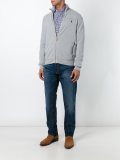 embroidered logo zipped cardigan