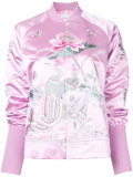 floral embroidery bomber jacket