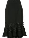 floral embroidery ruffled skirt