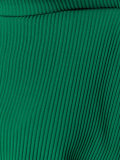 Ribbed wide funnel neck top
