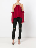 sheer panel blouse