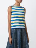 striped paneled knit top