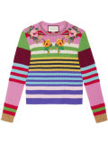 embroidered multicolour knit top