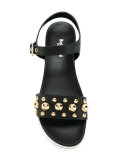 gold stud embellished sandals
