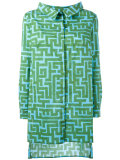 maze patterned sheer shirt