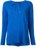 lace-up round neck jumper