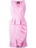 frill hem V-neck dress