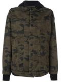 camouflage print hooded jacket